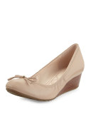 Tali Leather Wedge Pump, Maple Sugar