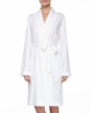 Cotton Wrap Jersey Robe, White