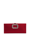 Crystal Pilgrim Buckle Clutch Bag, Cherry