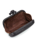 Knot Crocodile Clutch Bag, Black