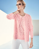 Scoop-Neck Lace Shell, Light Pink