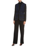 Brinkley Sleeveless Mock-Neck Blouse, Black
