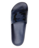 Camo Slip-On Sandal, Black