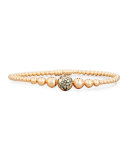 Graduated 18K Rose Gold Bead Bracelet with Brown Diamonds