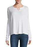 Sierra Long-Sleeve Waffle Tee, Indigo