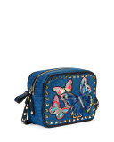 Rockstud Denim Butterfly Camera Bag