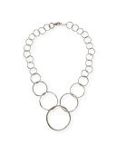 Silver Glamazon Graduated Wavy Circle Necklace