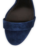 Thames Suede Wedge Sandal, Bright Navy