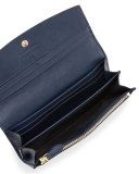 Porter House Check Continental Wallet, Ink Blue