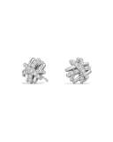 Crossover Sterling Silver Earrings with Diamonds