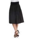 Full Skirt w/Ruched Waistband, Black