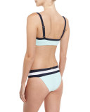 Colorblock Corset Swim Top, Aquamarine