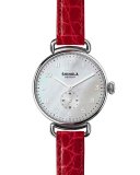 The Canfield 38mm Watch w/Alligator Strap, Red