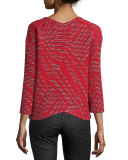 Tokyo Mixed-Weave V-Neck Top