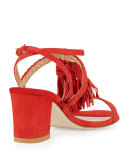 Tasselmania Suede City Sandal, Pimento