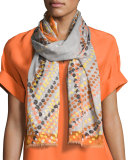 Debonair Dots Silk Scarf, Multi 