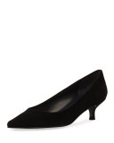Poco Suede Kitten Heel Pump, Black