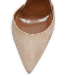 Matilde Crisscross Suede 105mm Pump, Nude