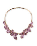 18K Rose Gold & Amethyst Butterfly Collar Necklace with Diamonds