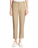 Coin-Pocket Cropped Straight-Leg Trousers
