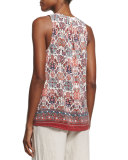 Aruna Folkloric-Print Sleeveless Top