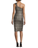 One-Shoulder Midi Cocktail Dress