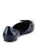 Ballerine Chips Patent Leather d'Orsay Flat, Navy