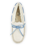 I Do! Shimmery Suede Bridal Dakota Slipper, White