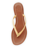 Terra Flat Patent Thong Sandal, Sun Beige