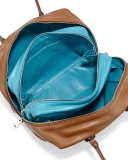 Large Soft Calf Inside Bag, Tan/Turquoise (Cannella+Turchese)
