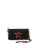 Falabella Crystal-Star Crossbody Clutch Bag, Black