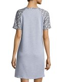 Sterling Short-Sleeve Gown, Heather Gray