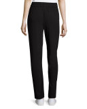 Lightweight Crepe Drawstring Pants, Caviar