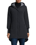 Eclipse Loop-Button Hooded Parka, Caviar