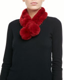 Rabbit Fur Neck Warmer, Red