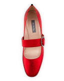 Tartt Leather Mary Jane Pump, Poison Red