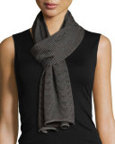 Fine Merino Striped Scarf, Ash 