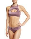 Liquid By Luxe Twisted High-Neck Swim Top