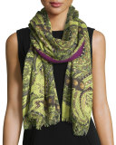 Voile Paisley Shawl, Citron