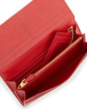Saffiano Continental Flap Wallet, Red (Fuoco)
