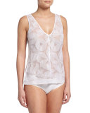 Yolanda Hi-Cut Lace-Trim Briefs, White