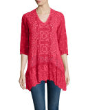 Taffy 3/4-Sleeve Georgette Tunic, Petite