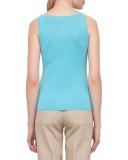 Scoop-Neck Wool Tank, Turquoise