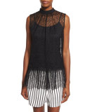 Striped Woven Skort, Black/White