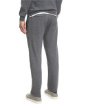 Cotton-Blend Drawstring Sweatpants, Dark Gray
