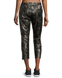Caliber Tuxedo Camo-Print Vegan Leather Sweatpants