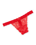 Feathers Lace Thong, Real Red