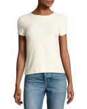 Short-Sleeve Stretch Terry Tee, Ivory