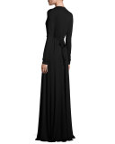 Long-Sleeve Full-Length Caftan Dress 