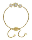 Starburst Three-Station Bracelet with Diamonds in Gold